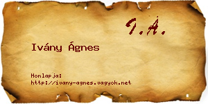Ivány Ágnes névjegykártya